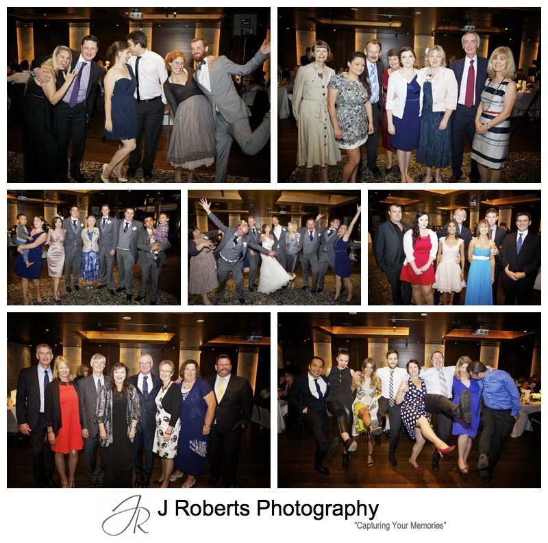 Group photos at wedding reception - sydney wedding photography